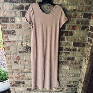 J Jill blush Casual Sheath Maxi Dress with Scoop Neck